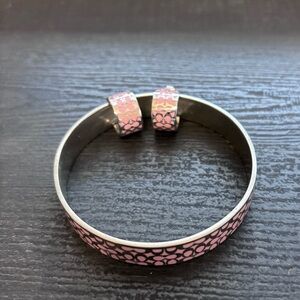 ❌ SOLD❌ Coach Pink and Silver Bangle and Earrings Set